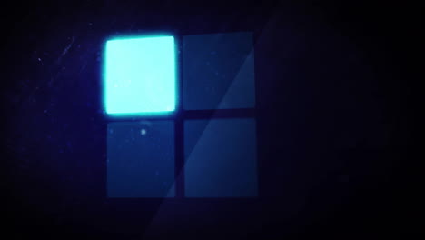 Animation-Des-Ladens-Und-Der-Datenverarbeitung-Blauer-Quadrate-Auf-Dunklem-Hintergrund