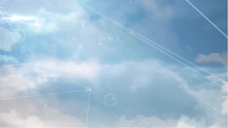 Animation-Eines-Netzwerks-Von-Verbindungen-über-Wolken
