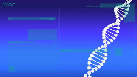 Animation-of-dna-strand-over-data-processing-on-blue-background