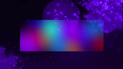 Animation-Von-Leuchtenden-Lichtpunkten-Und-Neonrechteck-Auf-Schwarzem-Hintergrund