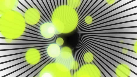 Animation-Von-Gelben-Lichtpunkten-über-Rotierenden-Streifen