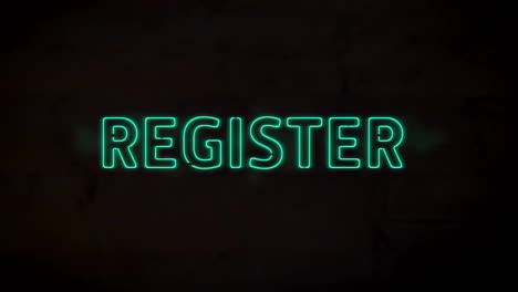 Animation-of-neon-register-text-over-black-background