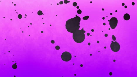 Animation-Von-Rosa-Und-Blauen-Farbflecken-über-Einem-Dreieck-Und-Einem-Leuchtenden-Neon-Hintergrund