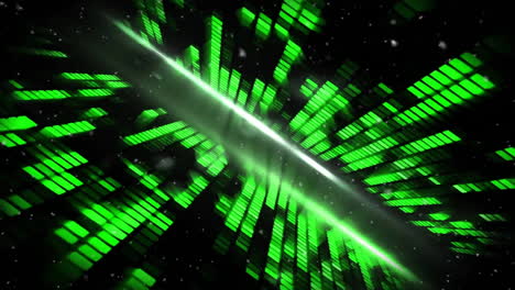 Animation-Blinkender-Grüner-Lichtblöcke-Zur-Datenverarbeitung-Auf-Dunklem-Hintergrund
