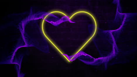 Animation-of-digital-heart-icon-on-black-background