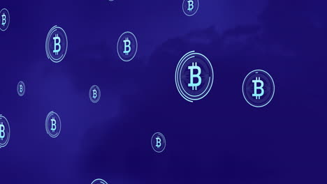 Animation-of-bitcoins-on-blue-background