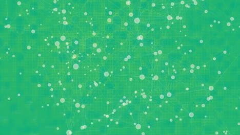 Animation-of-network-of-connections-over-spots-on-green-background
