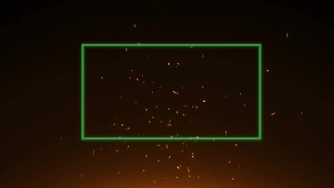 Animation-Eines-Grünen-Neonrahmens-Und-Leuchtender-Punkte-Auf-Schwarzem-Hintergrund