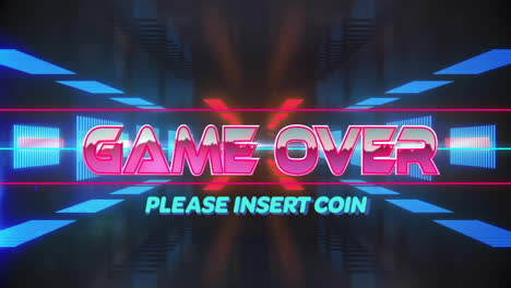 Animation-of-game-start-text-over-neon-tunnel