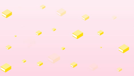 Animation-of-yellow-books-over-white-background