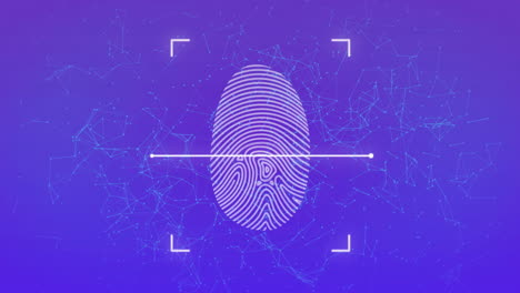 Animation-of-network-of-connections-with-biometric-fingerprint-being-scanned