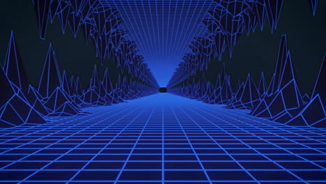 Animation-Eines-Digitalen-Tunnels-Auf-Schwarzem-Hintergrund