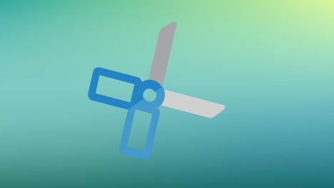 Animation-of-scissors-moving-on-green-background