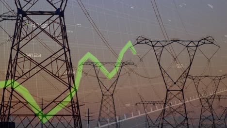 Animation-of-financial-data-processing-over-electric-pylons