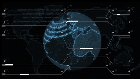 Animation-Der-Datenverarbeitung-Mit-Globus-über-Weltkarte