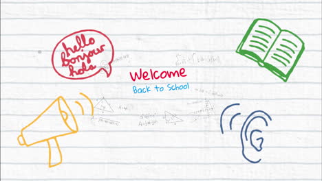 Animation-Von-„Back-To-School“-Texten-über-Symbolen-Für-Schulgegenstände