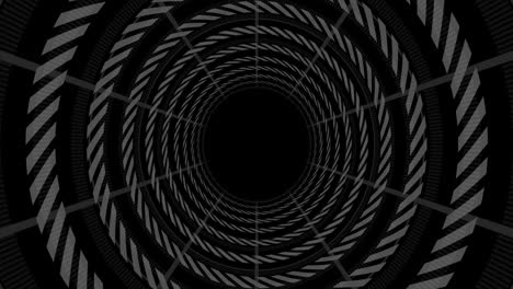 Animation-of-block-chain-tunnel-on-black-background