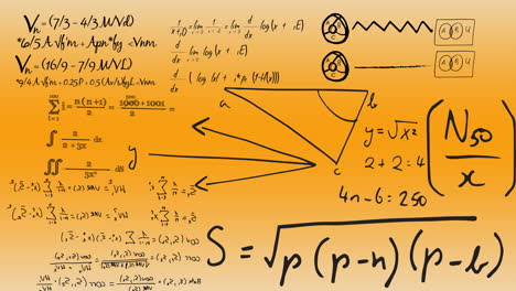 Animation-of-mathematical-formulae-on-yellow-background