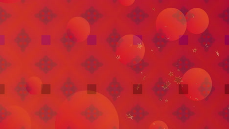 Animation-Von-Kugeln-Und-Lichtpunkten-über-Einem-Kaleidoskopmuster