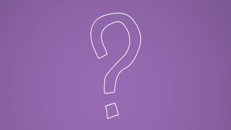 Animation-of-question-mark-over-purple-background
