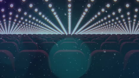 Animation-of-light-spots-and-snow-falling-over-seats