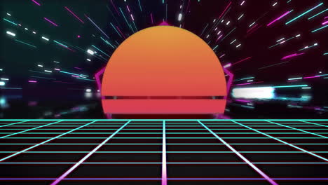 Animation-Eines-Videospielbildschirms-Mit-Neonfarbenem-Metaverse-Muster-Auf-Schwarzem-Hintergrund