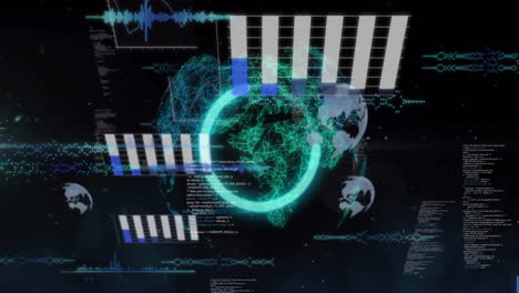 Animation-Des-Gehirns-Und-Der-Digitalen-Datenverarbeitung-Auf-Dunklem-Hintergrund