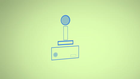 Animation-Eines-Blauen-Videospiel-Joysticks-Auf-Grünem-Hintergrund