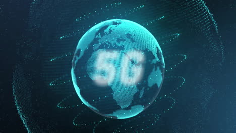 Animation-of-spots-and-globe-over-5g-text