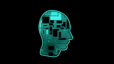 Animation-of-digital-data-processing-with-circuit-board-brain-on-black-background