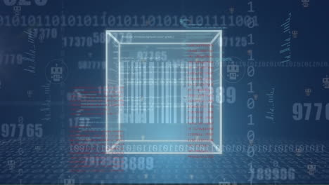 Animation-of-cube-bar-code-and-data-processing-over-binary-coding