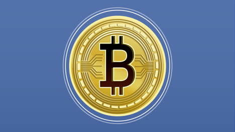 Animation-of-bitcoin-financial-data-processing-over-blue-background