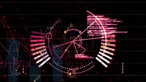 Animation-Der-Digitalen-Datenverarbeitung-über-Das-Scannen-Des-Zielfernrohrs-Auf-Dunklem-Hintergrund