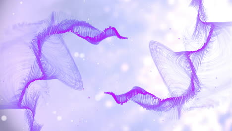Animation-Von-Violetten-Netzwerkwellen-über-Leuchtenden-Weißen-Lichtpunkten-Auf-Lila-Hintergrund