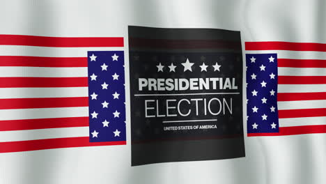 Animation-Des-Textes-Zur-Präsidentschaftswahl-über-Der-Amerikanischen-Flagge