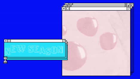 Animation-of-new-season-text-over-computer-screens-and-vibrant-background