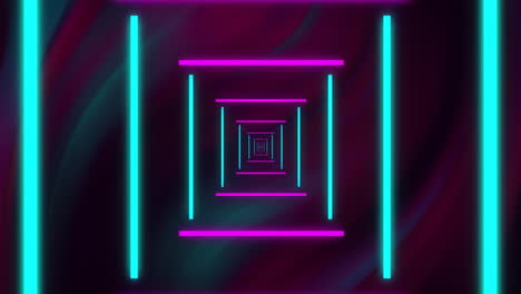 Animation-of-neon-digital-tunnel-over-black-background