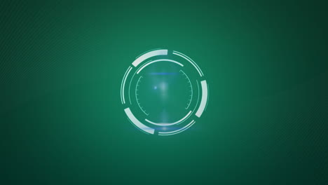 Animation-Eines-Zielfernrohrs,-Das-Formen-Auf-Grünem-Hintergrund-Abtastet