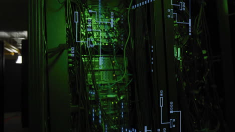 Animation-of-circuit-board-and-data-processing-over-computer-servers