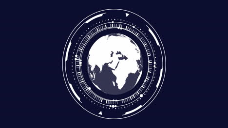 Animation-of-globe-with-data-processing-over-black-background
