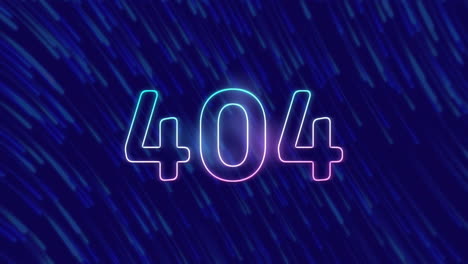 Animation-of-404-neon-text-over-light-trails-on-dark-background