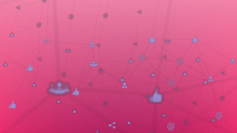 Animation-Eines-Verbindungsnetzwerks-Mit-Social-Media-Symbolen-Auf-Blauem-Hintergrund