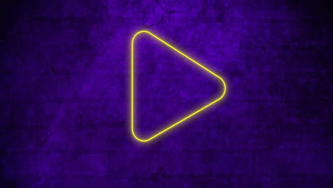 Animation-of-digital-play-icon-with-glowing-purple-trails-on-black-background