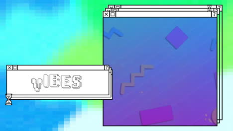 Animation-of-vibes-text-over-computer-screens-and-vibrant-background