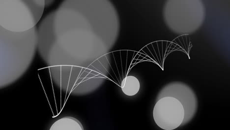 Animation-Von-Punkten-Und-Formen-über-Einem-DNA-Strang