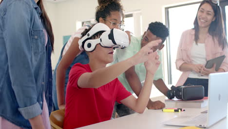Diverse-students-engage-in-a-VR-experience-at-high-school