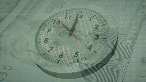 Animation-of-clock-moving-over-banknotes