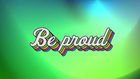 Animation-of-rainbow-be-proud-text-over-neon-pattern-background