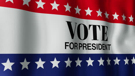 Animación-Del-Texto-De-Votación-Para-Presidente-Sobre-La-Bandera-Estadounidense