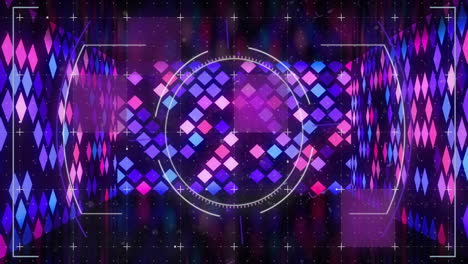 Animation-Der-Kreisförmigen-Scanverarbeitung-über-Blauen-Und-Rosa-Diamantlichtwänden